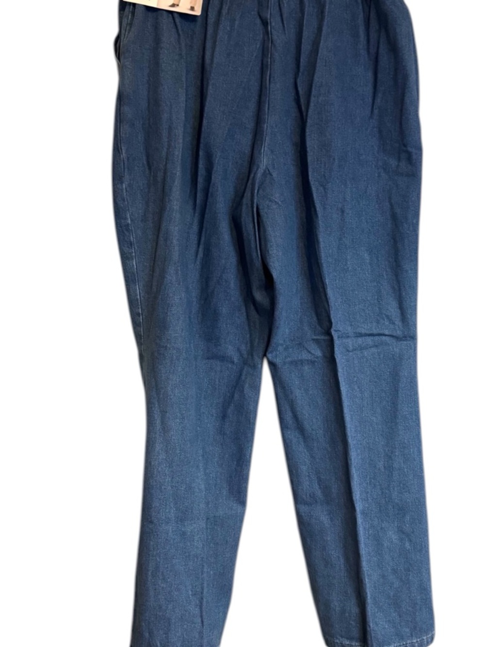 NWT  CHIC  Straight-Leg Elastic-Waist Pull-on Jeans SZ:  14 PETITE     #11 - Picture 4 of 9